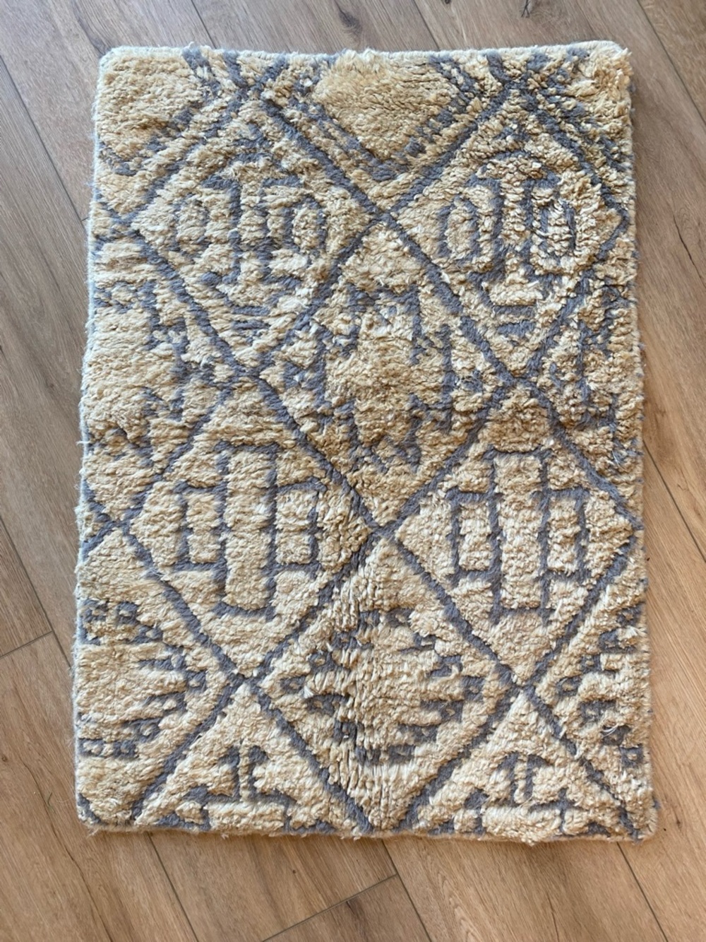 Loloi Sahara SJ-03 Sand Hand-Knotted Jute Wool Moroccan Geometric Rug